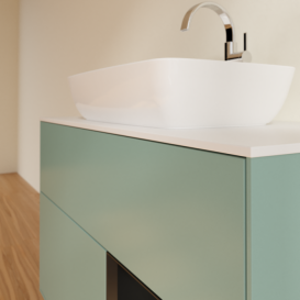 Тумба под раковину Villeroy & Boch Finion 100х50,1 см с подсветкой МДФ оливковый матовый лак/стекло белое матовое F781PDGM