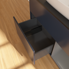 	Тумба под раковину Villeroy & Boch Finion 100х50,1 см с подсветкой МДФ темно-синий матовый лак/стекло черное матовое F782GKHG