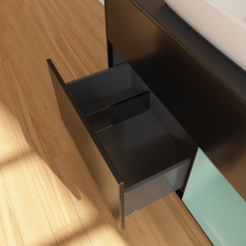 Тумба под раковину Villeroy & Boch Finion 100х50,1 см с подсветкой МДФ черный матовый лак/стекло черное матовое F782GMPD