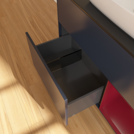 Тумба под раковину Villeroy & Boch Finion 100х50,1 см с подсветкой МДФ темно-синий матовый лак/стекло черное матовое F782HBHG