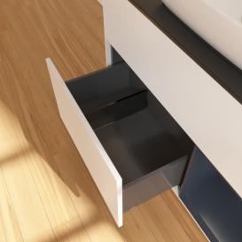 Тумба под раковину Villeroy & Boch Finion 100х50,1 см с подсветкой МДФ белый матовый лак/стекло черное матовое F782HGMT