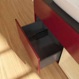 Тумба под раковину Villeroy & Boch Finion 100х50,1 см с подсветкой МДФ пион матовый лак/стекло черное матовое F782PCHB