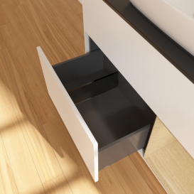 Тумба под раковину Villeroy & Boch Finion 100х50,1 см с подсветкой МДФ белый матовый лак/стекло черное матовое F782PCMT