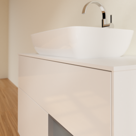 Тумба под раковину Villeroy & Boch Finion 100х50,1 см с подсветкой МДФ глянцевый белый лак/стекло белое матовое G781GKGF