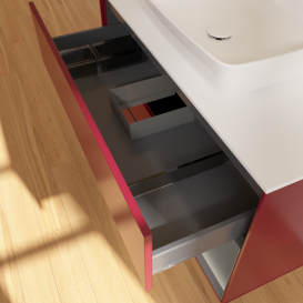 Тумба под раковину Villeroy & Boch Finion 100х50,1 см с подсветкой МДФ пион матовый лак/стекло белое матовое G781GKHB