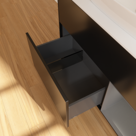 Тумба под раковину Villeroy & Boch Finion 100х50,1 см с подсветкой МДФ черный матовый лак/стекло белое матовое G781GKPD