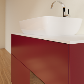 Тумба под раковину Villeroy & Boch Finion 100х50,1 см с подсветкой МДФ пион матовый лак/стекло белое матовое G781GNHB