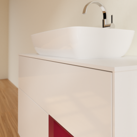 Тумба под раковину Villeroy & Boch Finion 100х50,1 см с подсветкой МДФ глянцевый белый лак/стекло белое матовое G781HBGF