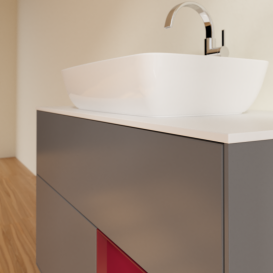 Тумба под раковину Villeroy & Boch Finion 100х50,1 см с подсветкой МДФ антрацит матовый лак/стекло белое матовое G781HBGK