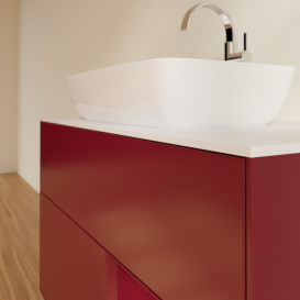 Тумба под раковину Villeroy & Boch Finion 100х50,1 см с подсветкой МДФ пион матовый лак/стекло белое матовое G781HBHB