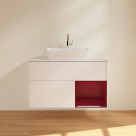 Тумба под раковину Villeroy & Boch Finion 100х50,1 см с подсветкой МДФ белый матовый лак/стекло белое матовое G781HBMT