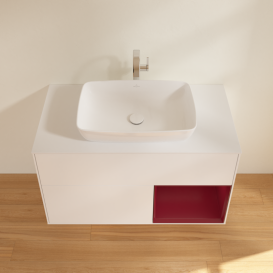 Тумба под раковину Villeroy & Boch Finion 100х50,1 см с подсветкой МДФ белый матовый лак/стекло белое матовое G781HBMT