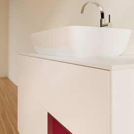 Тумба под раковину Villeroy & Boch Finion 100х50,1 см с подсветкой МДФ белый матовый лак/стекло белое матовое G781HBMT