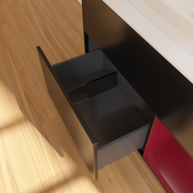 Тумба под раковину Villeroy & Boch Finion 100х50,1 см с подсветкой МДФ черный матовый лак/стекло белое матовое G781HBPD