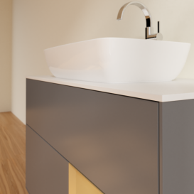 Тумба под раковину Villeroy & Boch Finion 100х50,1 см с подсветкой МДФ антрацит матовый лак/стекло белое матовое G781HFGK