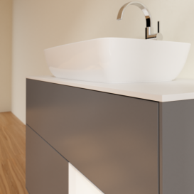 Тумба под раковину Villeroy & Boch Finion 100х50,1 см с подсветкой МДФ антрацит матовый лак/стекло белое матовое G781MTGK