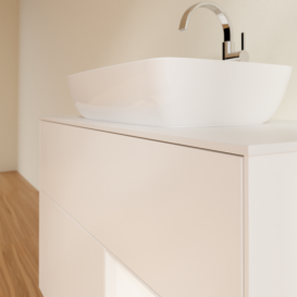 Тумба под раковину Villeroy & Boch Finion 100х50,1 см с подсветкой МДФ белый матовый лак/стекло белое матовое G781MTMT