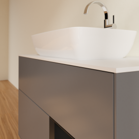 Тумба под раковину Villeroy & Boch Finion 100х50,1 см с подсветкой МДФ антрацит матовый лак/стекло белое матовое G781PDGK