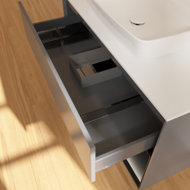 Тумба под раковину Villeroy & Boch Finion 100х50,1 см с подсветкой МДФ антрацит матовый лак/стекло белое матовое G781PDGK