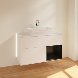 Тумба под раковину Villeroy & Boch Finion 100х50,1 см с подсветкой МДФ белый матовый лак/стекло белое матовое G781PDMT