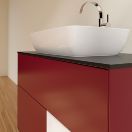 Тумба под раковину Villeroy & Boch Finion 100х50,1 см с подсветкой МДФ пион матовый лак/стекло черное матовое G782GFHB