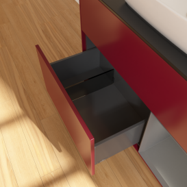 Тумба под раковину Villeroy & Boch Finion 100х50,1 см с подсветкой МДФ пион матовый лак/стекло черное матовое G782GKHB