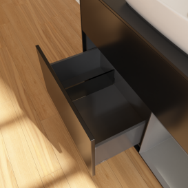 Тумба під раковину Villeroy & Boch Finion 100х50,1 см із підсвічуванням МДФ чорний матовий лак/скло чорне матове G782GKPD