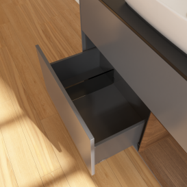 Тумба под раковину Villeroy & Boch Finion 100х50,1 см с подсветкой МДФ антрацит матовый лак/стекло черное матовое G782GNGK