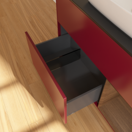 Тумба под раковину Villeroy & Boch Finion 100х50,1 см с подсветкой МДФ пион матовый лак/стекло черное матовое G782GNHB