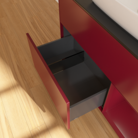 Тумба под раковину Villeroy & Boch Finion 100х50,1 см с подсветкой МДФ пион матовый лак/стекло черное матовое G782HBHB