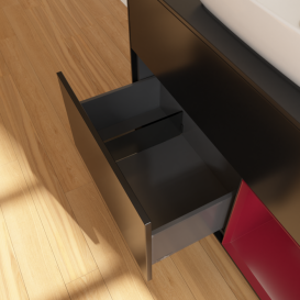 Тумба под раковину Villeroy & Boch Finion 100х50,1 см с подсветкой МДФ черный матовый лак/стекло черное матовое G782HBPD