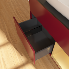 Тумба под раковину Villeroy & Boch Finion 100х50,1 см с подсветкой МДФ пион матовый лак/стекло черное матовое G782HFHB