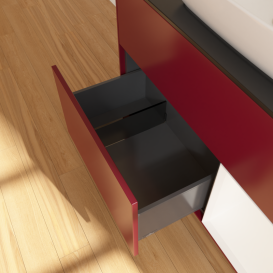 Тумба под раковину Villeroy & Boch Finion 100х50,1 см с подсветкой МДФ пион матовый лак/стекло черное матовое G782MTHB