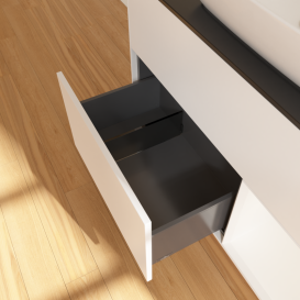 Тумба под раковину Villeroy & Boch Finion 100х50,1 см с подсветкой МДФ белый матовый лак/стекло черное матовое G782MTMT