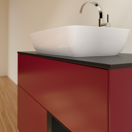 Тумба под раковину Villeroy & Boch Finion 100х50,1 см с подсветкой МДФ пион матовый лак/стекло черное матовое G782PDHB