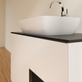 Тумба под раковину Villeroy & Boch Finion 100х50,1 см с подсветкой МДФ белый матовый лак/стекло черное матовое G782PDMT