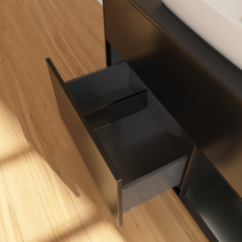 Тумба под раковину Villeroy & Boch Finion 100х50,1 см с подсветкой МДФ черный матовый лак/стекло черное матовое G782PDPD