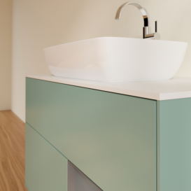 Тумба под раковину Villeroy & Boch Finion 100х50,1 см с подсветкой МДФ оливковый матовый лак/стекло белое матовое G781GKGM