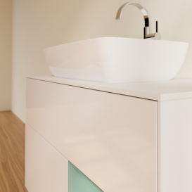 Тумба под раковину Villeroy & Boch Finion 100х50,1 см с подсветкой МДФ глянцевый белый лак/стекло белое матовое G781GMGF