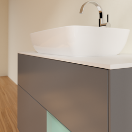 Тумба под раковину Villeroy & Boch Finion 100х50,1 см с подсветкой МДФ антрацит матовый лак/стекло белое матовое G781GMGK