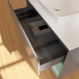 Тумба под раковину Villeroy & Boch Finion 100х50,1 см с подсветкой МДФ антрацит матовый лак/стекло белое матовое G781GMGK