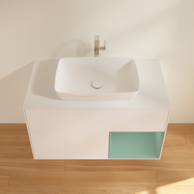 Тумба под раковину Villeroy & Boch Finion 100х50,1 см с подсветкой МДФ белый матовый лак/стекло белое матовое G781GMMT