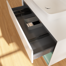 Тумба под раковину Villeroy & Boch Finion 100х50,1 см с подсветкой МДФ белый матовый лак/стекло белое матовое G781GMMT