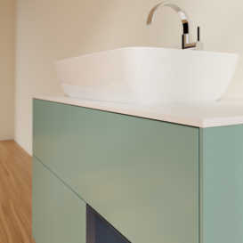 Тумба под раковину Villeroy & Boch Finion 100х50,1 см с подсветкой МДФ оливковый матовый лак/стекло белое матовое G781HGGM