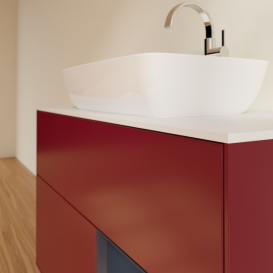 Тумба под раковину Villeroy & Boch Finion 100х50,1 см с подсветкой МДФ пион матовый лак/стекло белое матовое G781HGHB