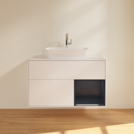 Тумба под раковину Villeroy & Boch Finion 100х50,1 см с подсветкой МДФ белый матовый лак/стекло белое матовое G781HGMT