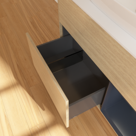 Тумба под раковину Villeroy & Boch Finion 100х50,1 см с подсветкой МДФ шпон дуба/стекло белое матовое G781HGPC