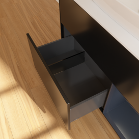 Тумба под раковину Villeroy & Boch Finion 100х50,1 см с подсветкой МДФ черный матовый лак/стекло белое матовое G781HGPD