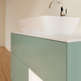 Тумба под раковину Villeroy & Boch Finion 100х50,1 см с подсветкой МДФ оливковый матовый лак/стекло белое матовое G781MTGM