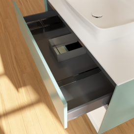 Тумба под раковину Villeroy & Boch Finion 100х50,1 см с подсветкой МДФ оливковый матовый лак/стекло белое матовое G781MTGM